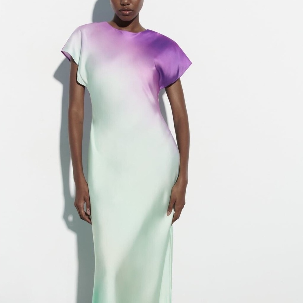 Zara long tie dyed multi colored dress